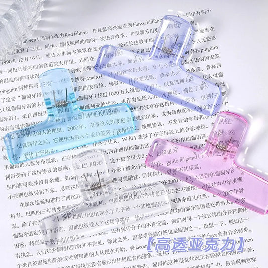 Colorful Transparent Acrylic Binder Clip Planner Clip Paper Clamp Organizer Office File Clamps Holder Stationery School Supplies