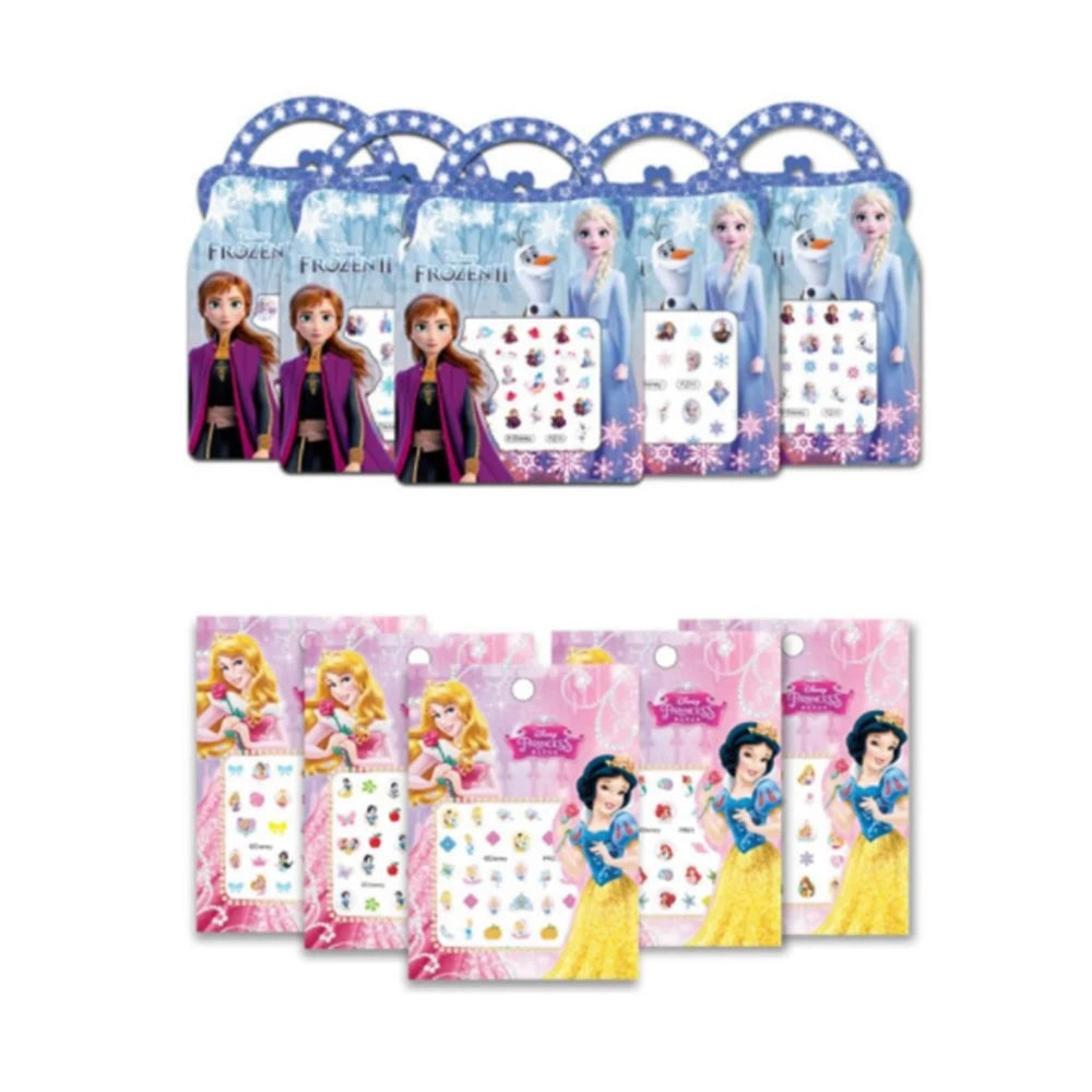 Disney Cartoon Frozen Princess Pooh Bear Snow White Makeup Nail Stickers Minnie Mickey Mermaid Stitch Stickers Toy For Kids DIY