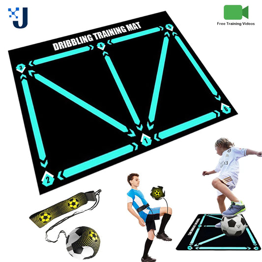 Football Training Mat 90x60cm Rug Soccer Futbol Voetbal Train Carpet with Kick Trainer Adjustable Aid Hands-Free Solo Practice