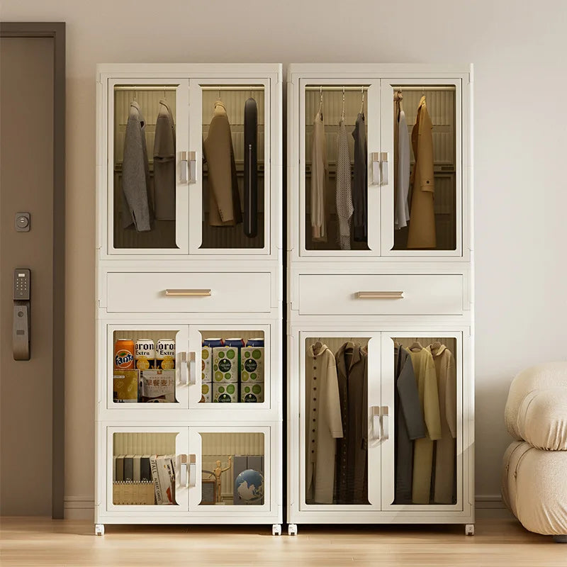 Large Foldable Multi-layer Wardrobe Household Dustproof Partition Closet Storage Wardrobe Bedroom Open Storage Folding Bins