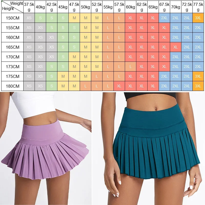 Cloud Hide Safe Tennis Skirts XS-XXL Gym Golf Running Pleated Pantskirt SEXY Women Sports Fitness Shorts Pocket High Waist Skort