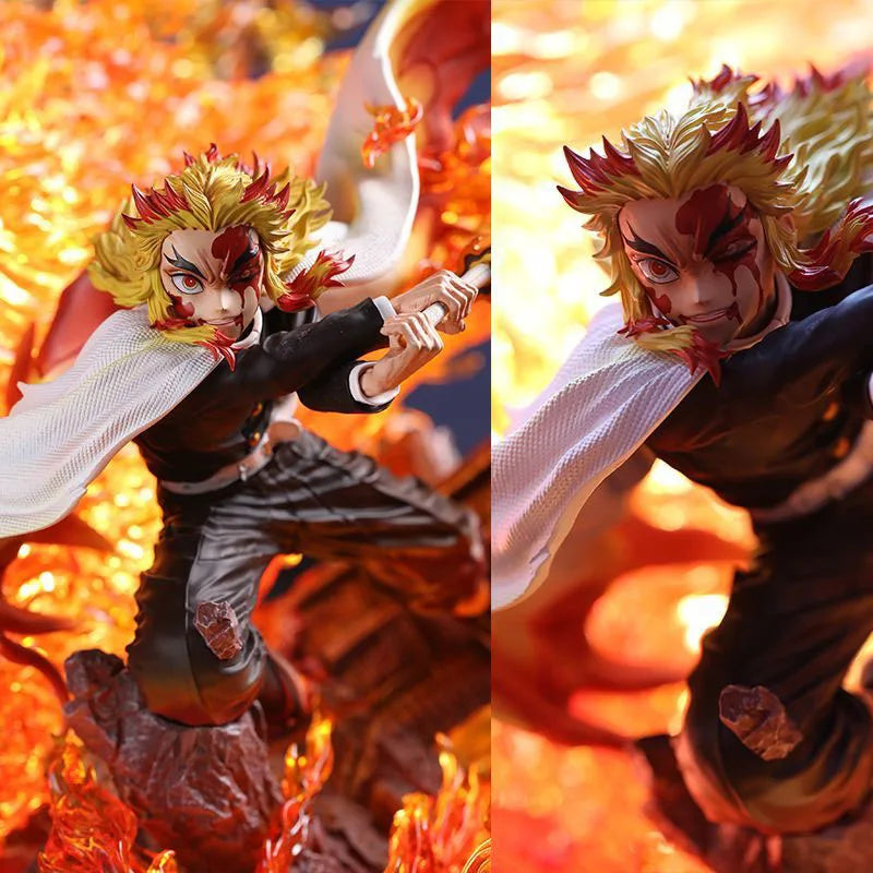 32cm Anime Demon Slayer Figure Rengoku Kyoujurou Action Figure Fantasy Gk Figurine PVC Model Collection Ornament Doll Toys Gifts