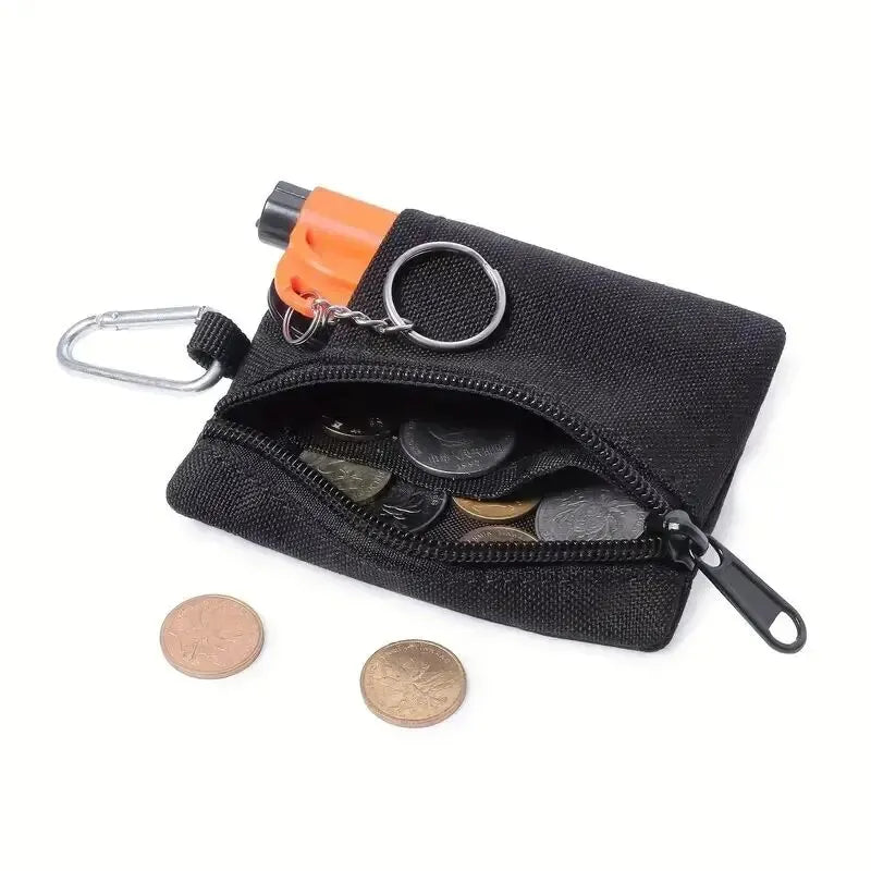 Men's Coin Purse Card Holder Canvas Small Wallet Outdoor Sports Storage Bag Small Hanging Bag Wallet Key Bag Mini Sports Bag