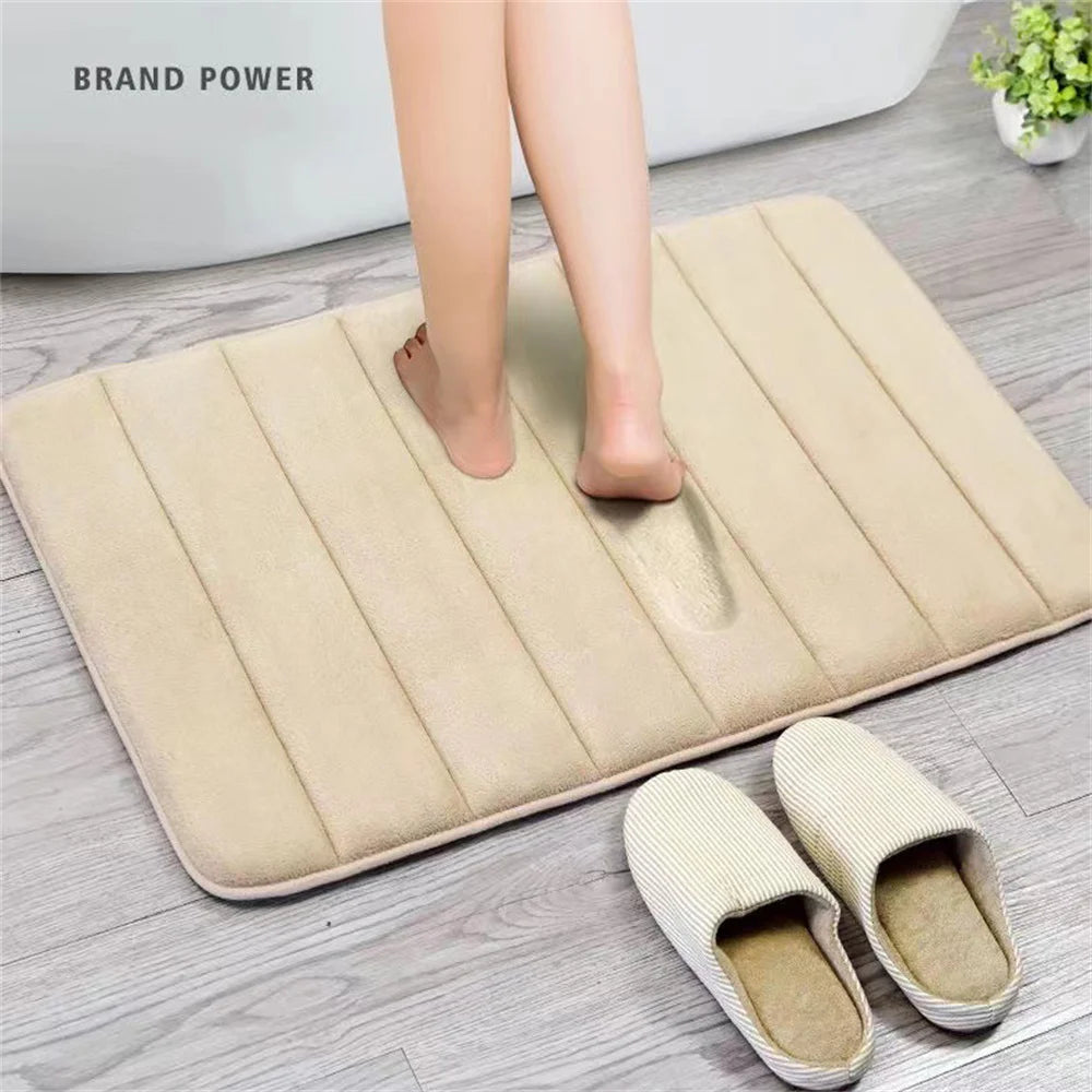 Super Absorbent Bath Mat Non Slip Rugs Bathroom Carpets Soft Memory Foam Floor Mat Bedroom Toilet Floor Shower Rug Home Decor