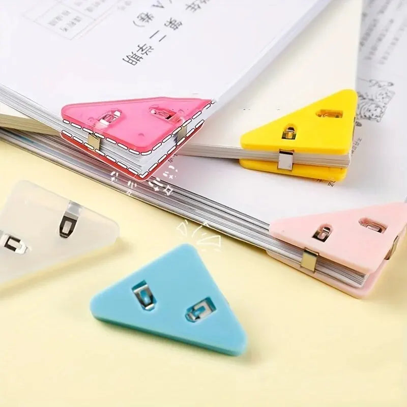 5/10/50pcs Creative Triangle Clip Bill Clip Book Paper Corner Clip Binder Clip For Desk Storage Shelf Office Desktop Organizer