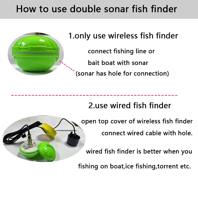 شحن مجاني العلامة التجارية الجديدة الذكية Fish Finder Sonar Android &amp; IosFish Finder Bluetooth Intelligent Fish Visual Fishing