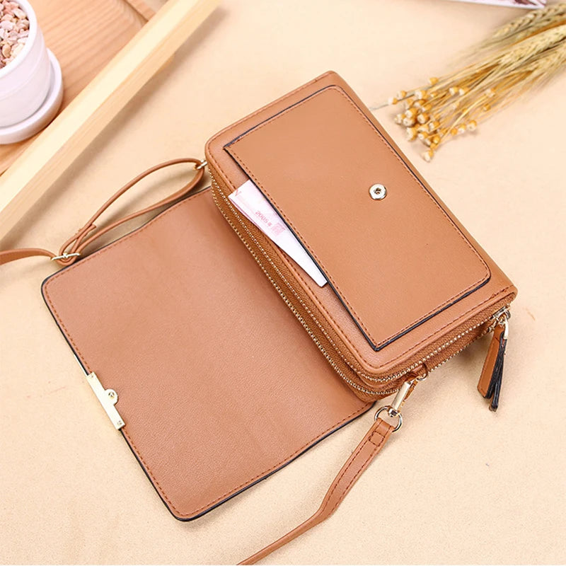 New Pu Leather Women Handbags Female Multifunctional Large Capacity Shoulder Bags Fashion Crossbody Bags For Ladies Phone Purse