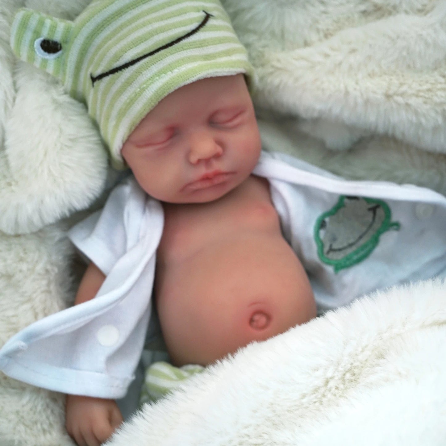 12" Boy Micro Preemie Full Body Silicone  Baby Doll Lifelike Mini Reborn Doll Surprice Children Anti-Stress My Melody