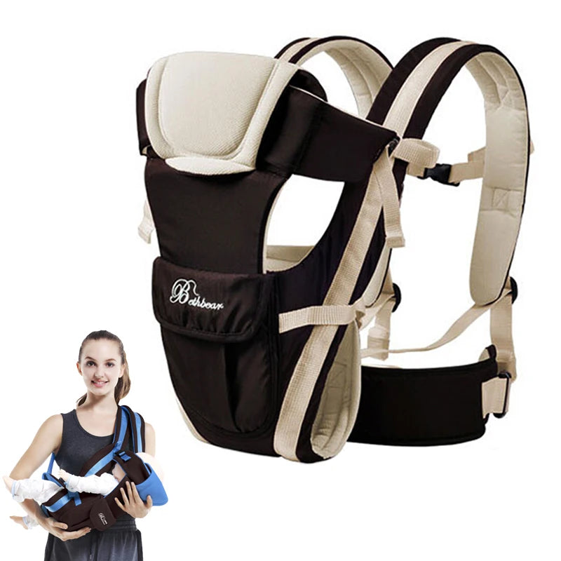 حقيبة ظهر Beth Bear Baby Carrier قابلة للتنفس ومواجهة أمامية 4 في 1 حقيبة ظهر مريحة للأطفال الرضع حقيبة ظهر ملفوفة Baby Kangaroo جديدة