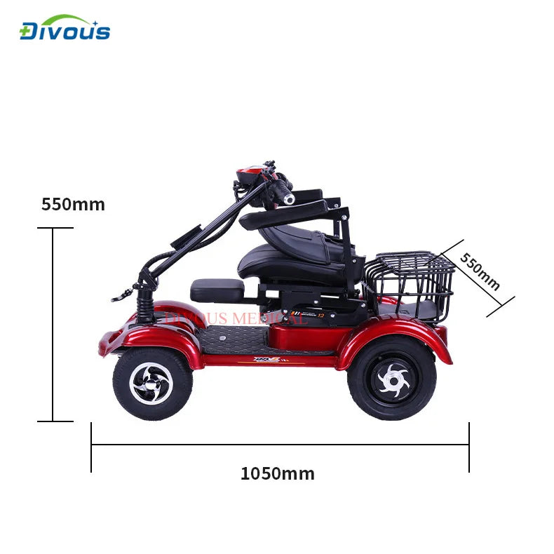 Humanized Design Disabled Chinese Electric Cars Adults  Four Wheeler Electric Scooter Folding Four-wheel Electric Vehicle