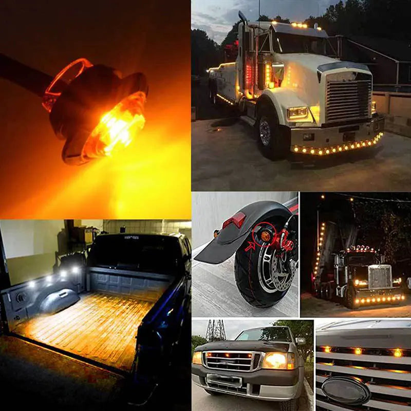 10PCS 12V 24V LED Side Marker Indicators Light Truck Warning Tail Light Trailer Lorry Car External Clearance Turn Signal Lamp