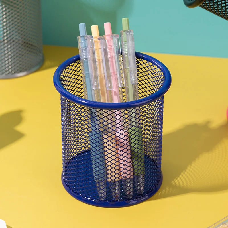 1Pcs New Pencil Holder Office Desk Metal Mesh Square Pen Pot Cup Case Container Organiser Durable Pencil Case