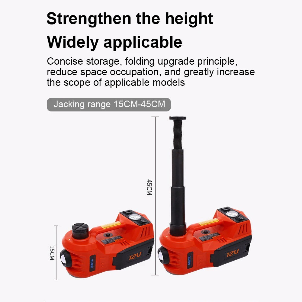 1 Set DC 12V 5Ton Car Jack Lifting Equipment Cooper Motor Portable Tire Jack Electric Hydraulic Jack with Led Light for Car Suv