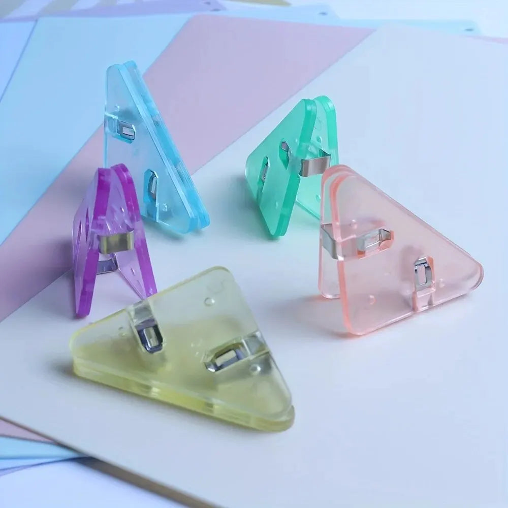 5/10/50pcs Creative Triangle Clip Bill Clip Book Paper Corner Clip Binder Clip For Desk Storage Shelf Office Desktop Organizer