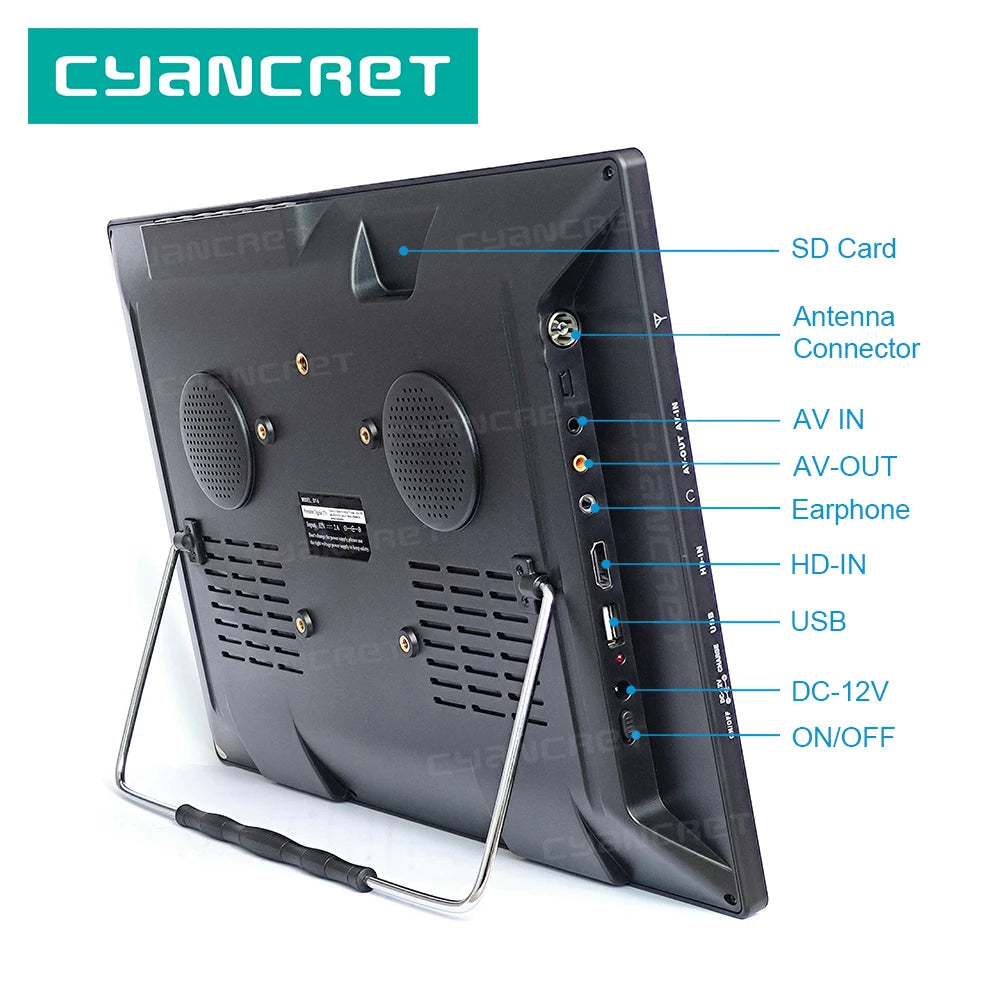 LEADSTAR D16 15,4-дюймовый большой экран портативный телевизор DVB-T2 ATSC TDT цифровое аналоговое телевидение поддержка H265 AC3 HD для автомобиля кухни дома