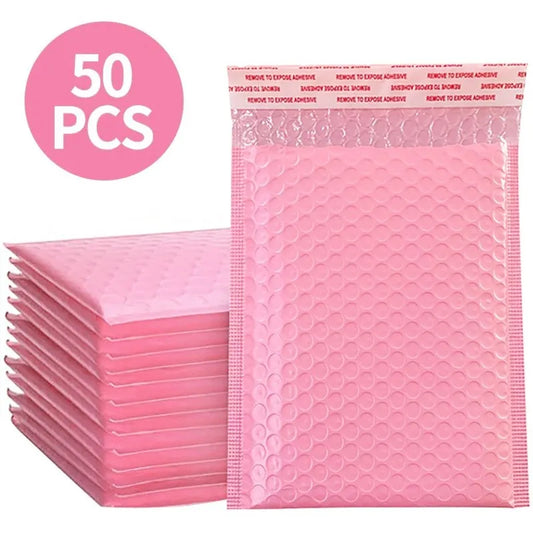 50/25pcs Bubble Mailers Pink Poly Bubble Mailer Self Seal Padded Envelopes Gift Bags Black/blue packaging for small businesses