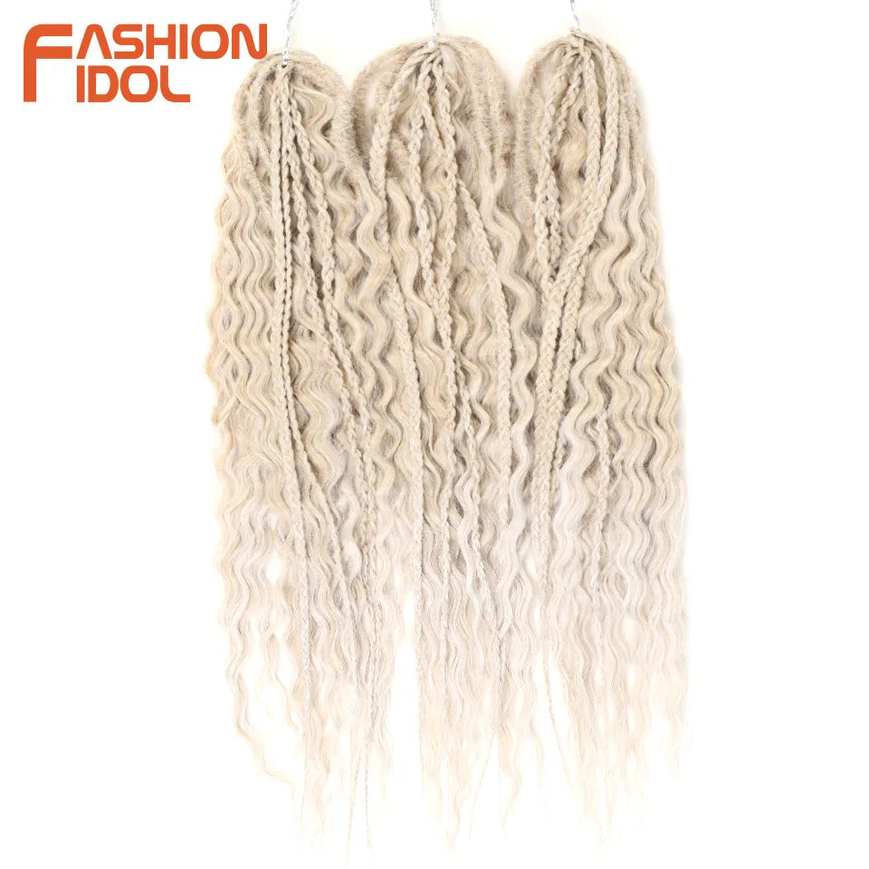 Ariel Hair Synthetic Twist Crochet Curly Hair 24 Inch Water Wave Braid Hair Ombre Blonde Brown Deep Wave Braiding Hair Extension