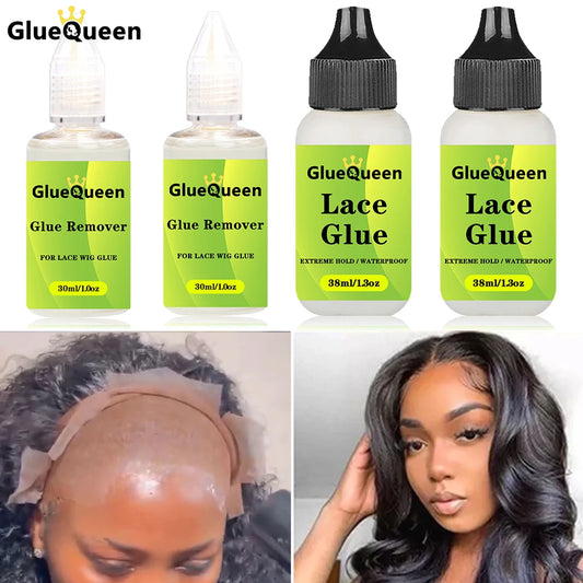 38ml 1.3oz Wig Glue Waterproof Hair Replacement Adhesive Sweatproof And 30ml 1oz Glue Remover For Lace Front Wig