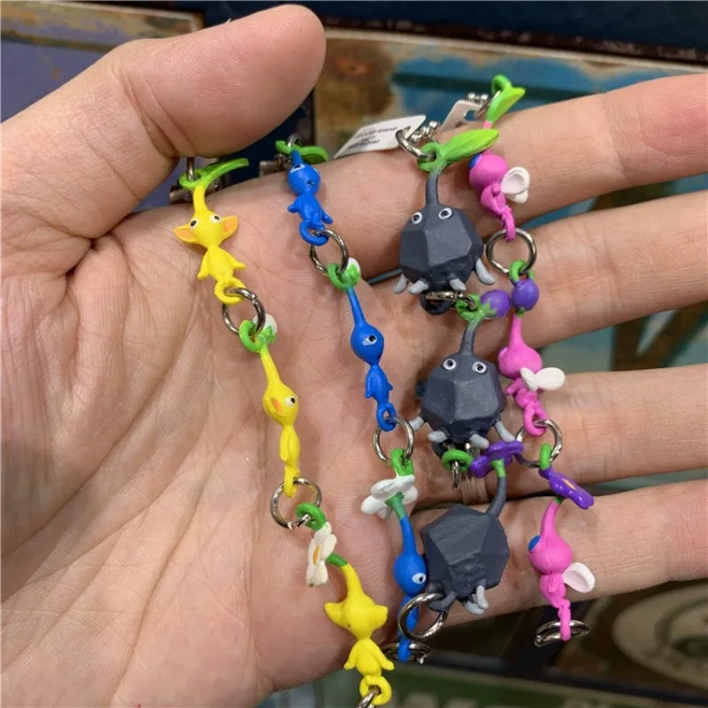 Cartoon PIKMINA Figure Bag Pendant  Keychain Fantasy Figurines Ornaments Accessories Collection Toy