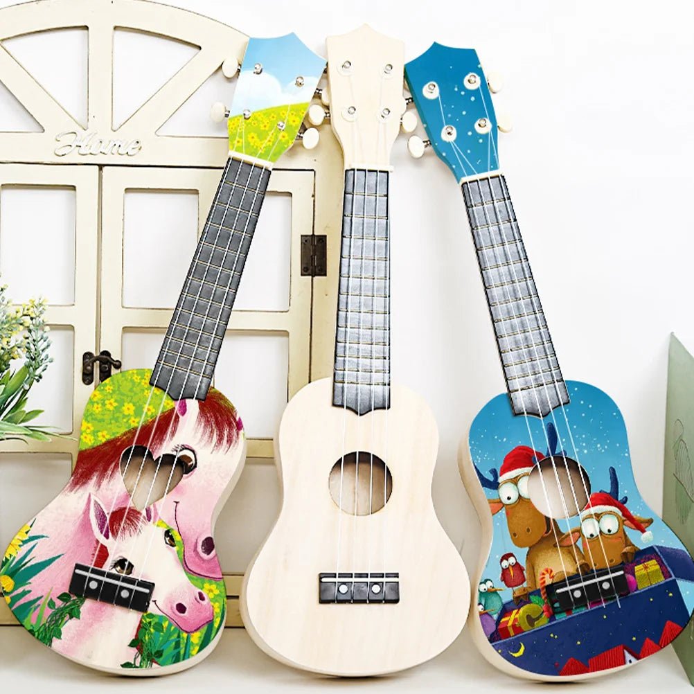 Wood Toys Ukelele Beginner Guitar Ukulele DIY Material Handmade Kit Instrument Crafts Supplies Child Scream