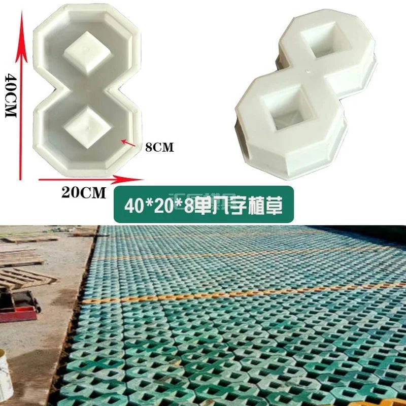 DIY Square Garden Path Concrete Grass Planting Brick Mold PVC Paving Propylene Pavement Walkway Garden Buildings Accessories