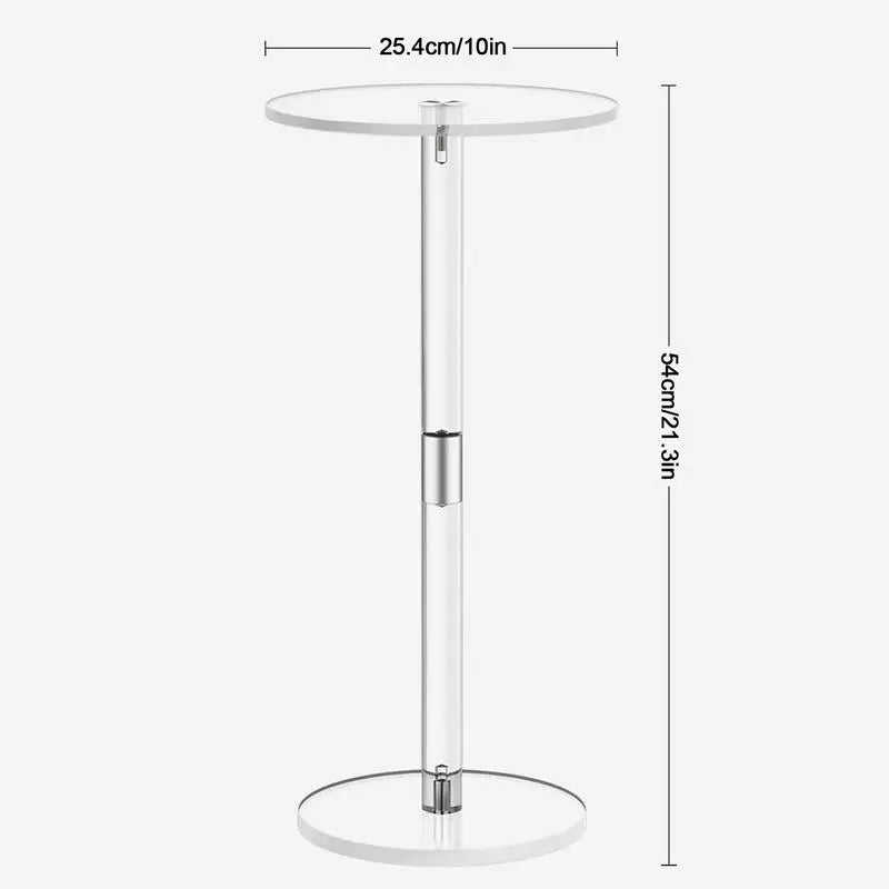 Acrylic Drink Table Clear Small Round End Table for Drinks Coffee table Living Room Side Table for Drinks Phones Coffee Drink