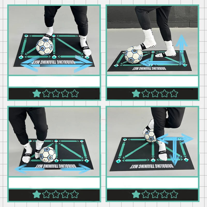 Football Training Mat 90x60cm Rug Soccer Futbol Voetbal Train Carpet with Kick Trainer Adjustable Aid Hands-Free Solo Practice