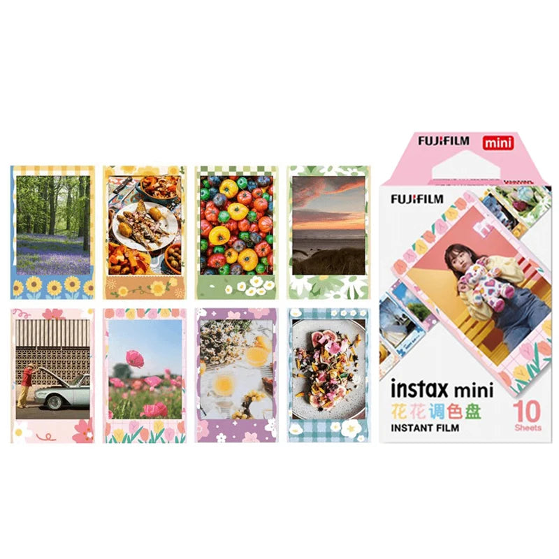 Original 10-50 Sheets Fujifilm Instax mini Film Instant Black frame Macaron Rainbow photo paper for Mini 11 9 8 7s 70 50 90 SP-2