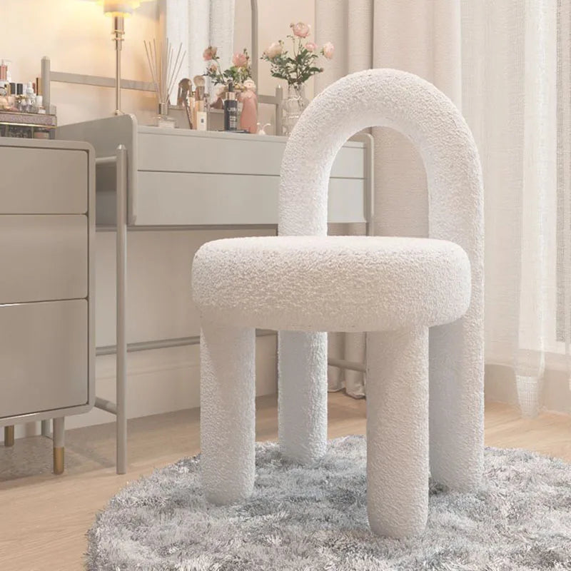 Modern Simple Vanity Chair Make Up Stool Nordic Ins Living Room Bedroom Chairs Fabric Single Stool Home Office Leisure Seat