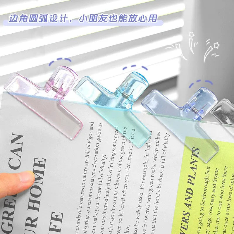 Colorful Transparent Acrylic Binder Clip Planner Clip Paper Clamp Organizer Office File Clamps Holder Stationery School Supplies