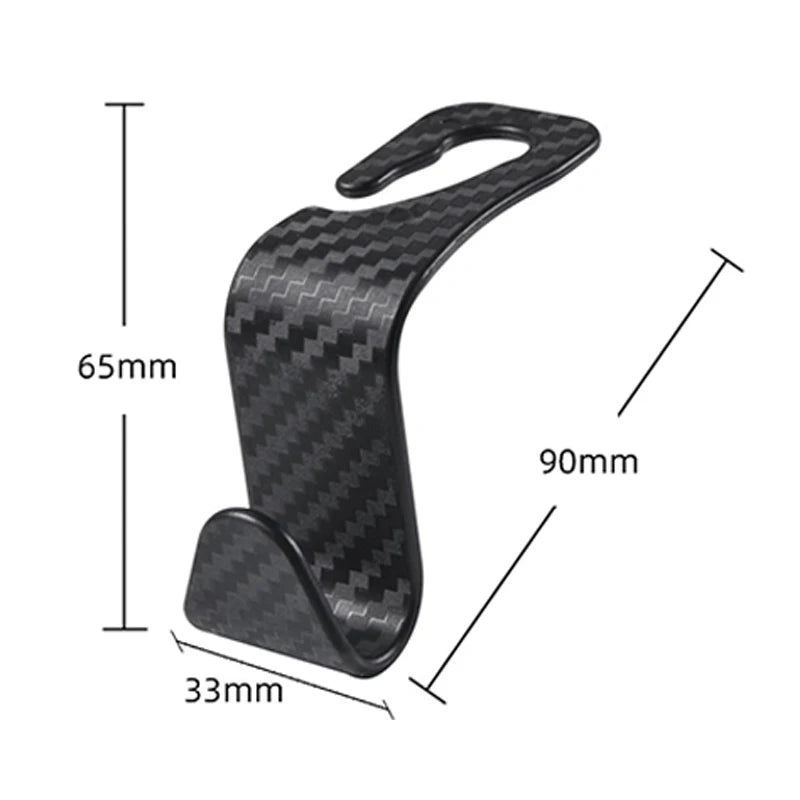 4Pcs Carbon Fibre Hook Car Seat Headrest Hook Auto Back Seat Organizer Hanger Handbag Clothes Bracket Car Interior Accessories