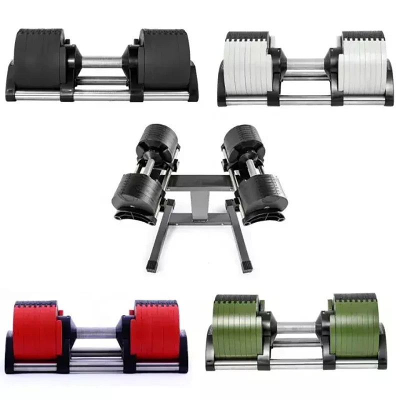 Adjustable Dumbbell Pair 2kg(5lb) or 4kg(9lb) Increase Max 45kg(100lb) Home Fitness OEM Dumbbells