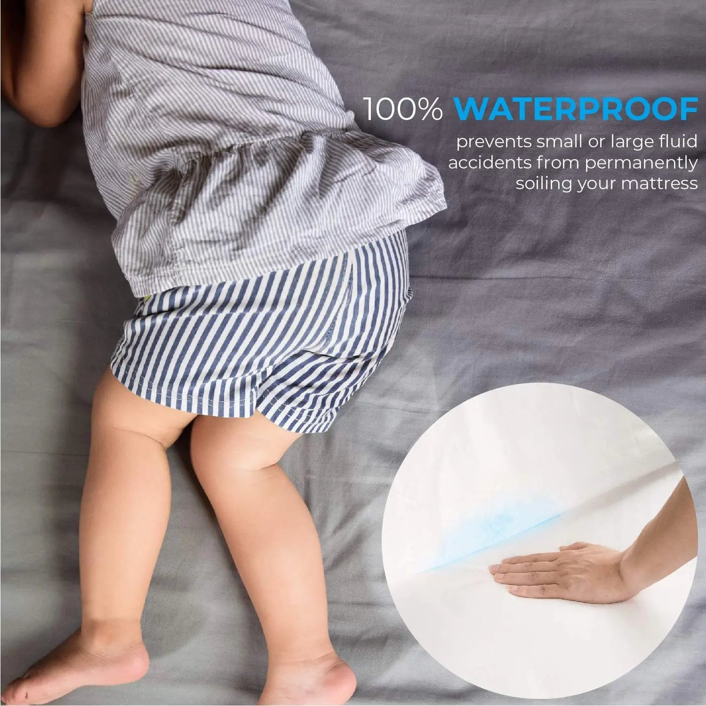 Baby Waterproof Mattress Protector Fitted Sheet Breathable & Noiseless Crib Toddler Baby Mattress Cover