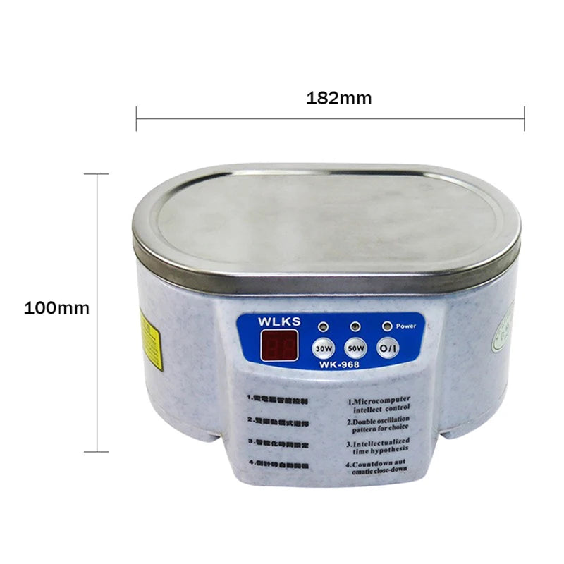 Ultrasonic Cleaner 30/50W Sonicator Bath 40Khz Degas for Watches Contact Lens Glasses Denture Teeth Electric Makeup Razor