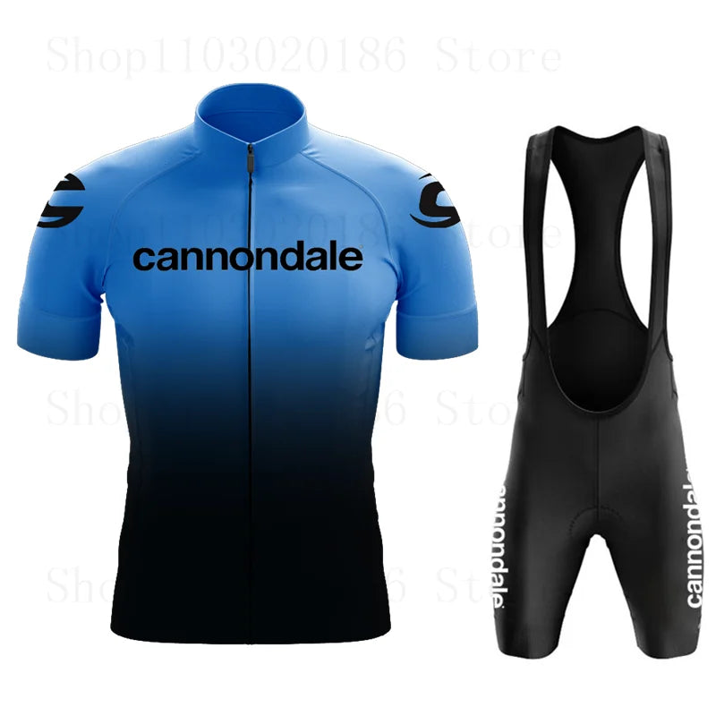 Cannondale Summer Sports Team 2023 Bicycle Clothing Breathable Men Short Sleeve Cycling Jersey Set MTB Bike Bib Shorts Ciclismo