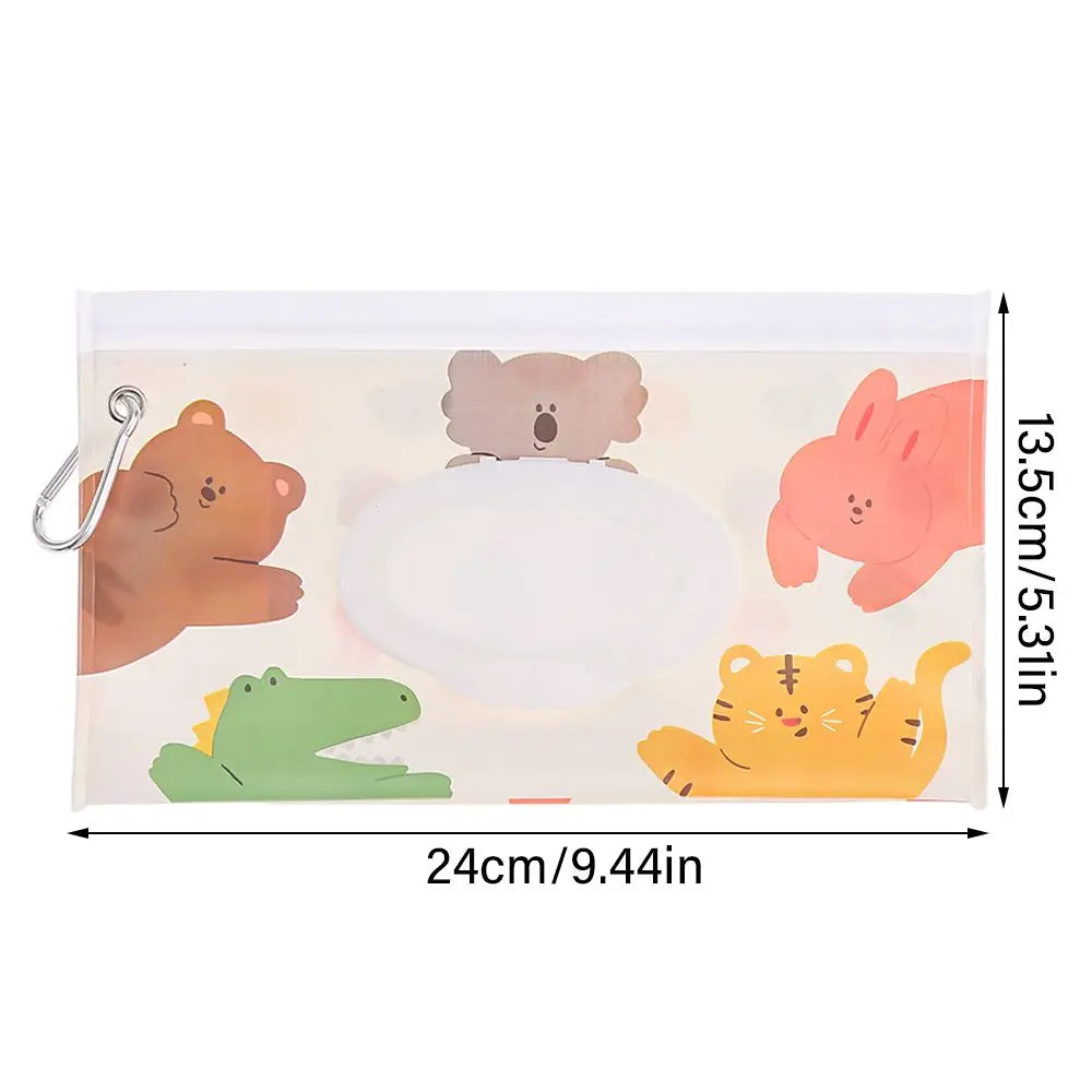 EVA Baby Wet Wipe Pouch Portable Wipes Holder Case Flip Cover Snap-Strap Reusable Refillable Cosmetic Pouch Useful Tissue Box