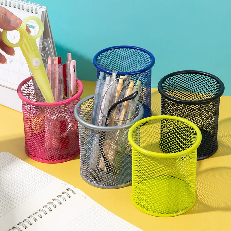 1Pcs New Pencil Holder Office Desk Metal Mesh Square Pen Pot Cup Case Container Organiser Durable Pencil Case