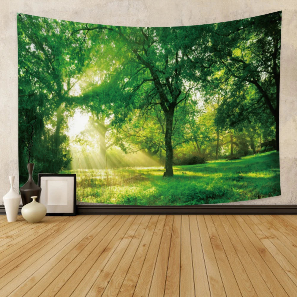 Nature Landscape Tapestry Beautiful Tropical Forest Wall Hanging Hippie Bedroom Living Room College Dorm Home Decorations