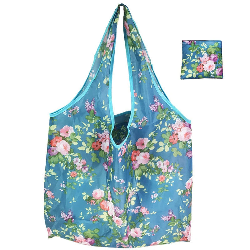 Shopping Bags Fashion Portable Various Prints and Large Capacity Convenient 190T Nylon Easy to Fold Package Travel Essential