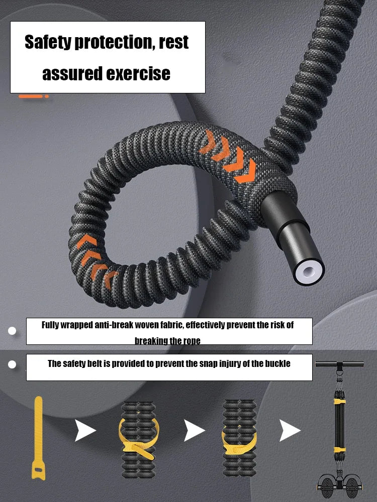 Men Pedal Type Exerciser Multi-functional Fitness Back Abdominal Waist Strength Training Pull Rope Gym Equipment Hand expander