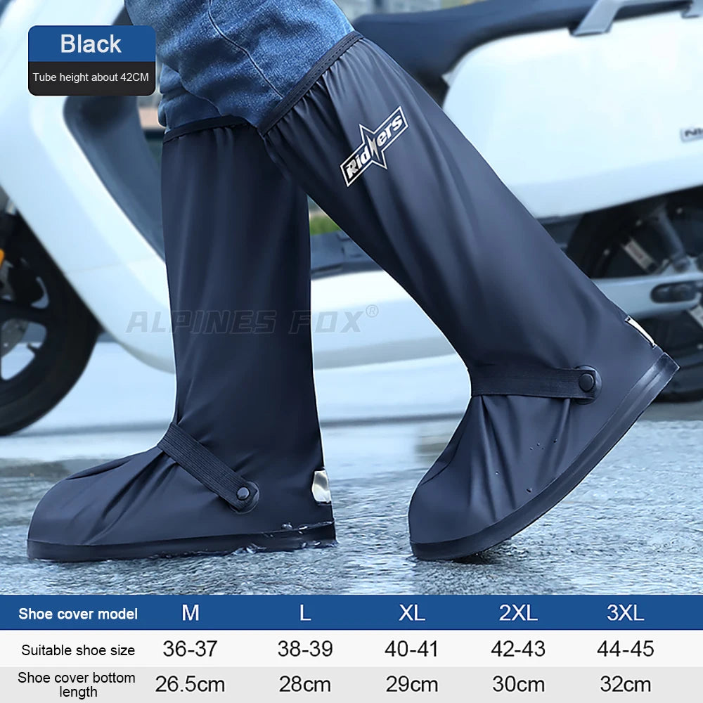 Motorcycle High Tube Rain Boots Waterproof Reflective Non-Slip Footwear Motorbike Cycling Bike Reusable Protection Accessories