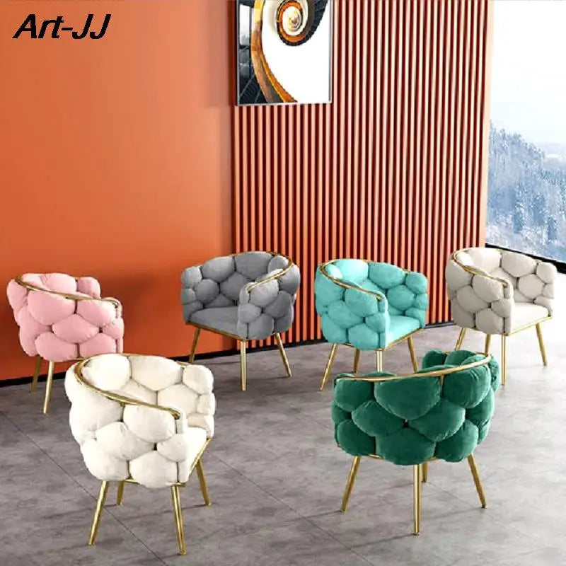 Light Luxury Fluffy Single Sofa Chairs Nordic Bedroom Casual Chair Nail Shop Makeup Chair Waiting Chairs Living Room Furniture