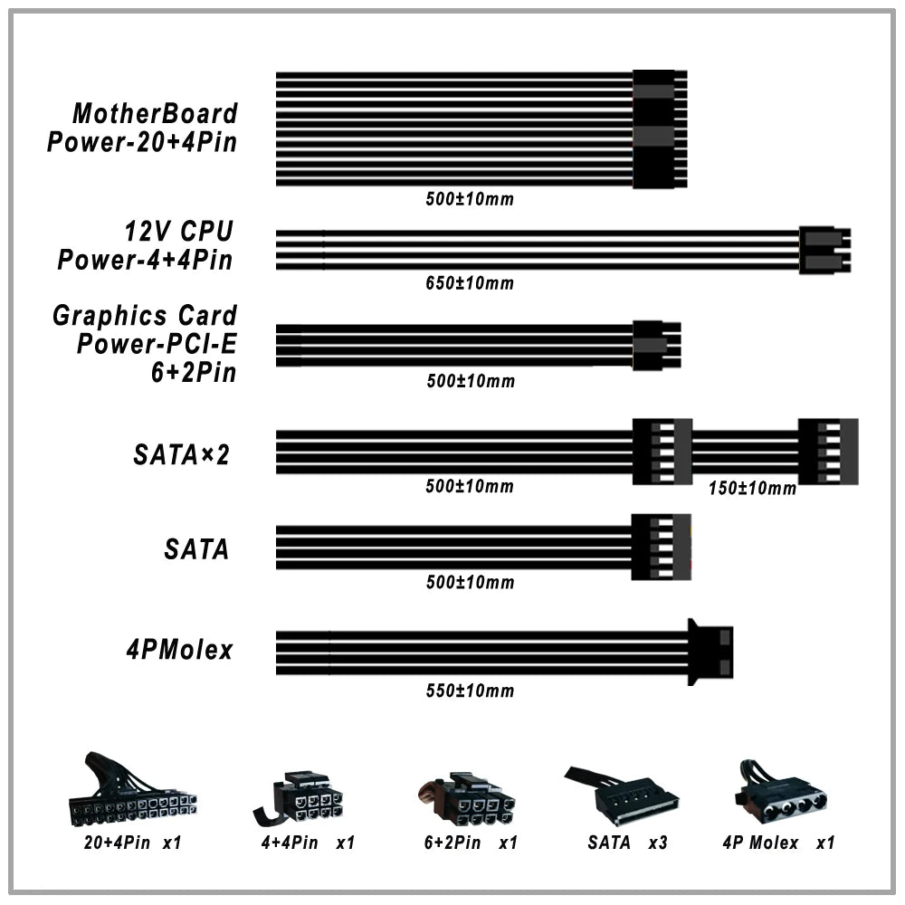 IWONGOU Atx Fonte 400w 24pin 12v  PC Power Supply 500W Max Para Pc Gaming Desktop GAMESD600 Dual Voltage 110/220V PSU Source