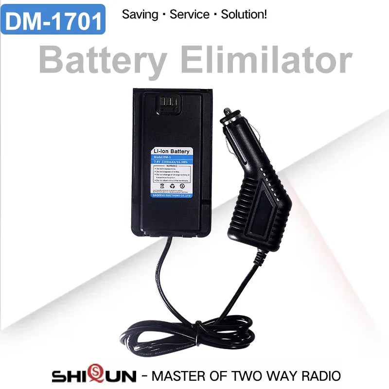 DM-1701 Battery Elimilator Car Charger DC 12V For Baofeng DMR Digital Walkie Talkie Two Way Radio Accessories Designed for 1701