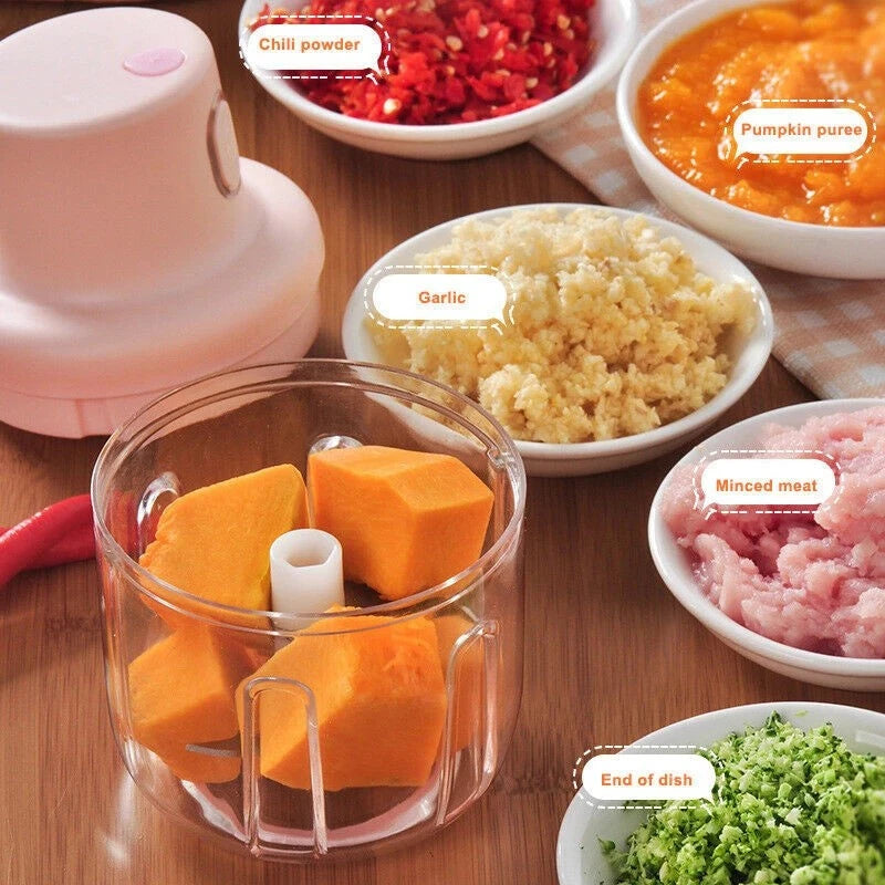 Baby Food Maker Mini Electric Garlic Chopper Meat Grinder Garlic Masher Machine Sturdy Durable Crushed Ginger Vegetable Crusher