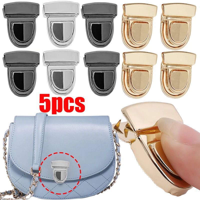 5pcs Metal Locks Bag Clasp Catch Buckles for Handbags Shoulder Bags Purse Totes Closures Snap Clasps DIY Craft Bag Accessories