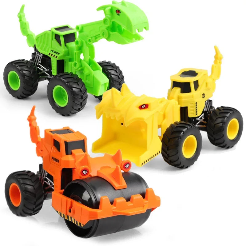 Children's toys inertial Four-wheel off-road car dinosaur can swing engineering car excavator clamping Kids boy gift