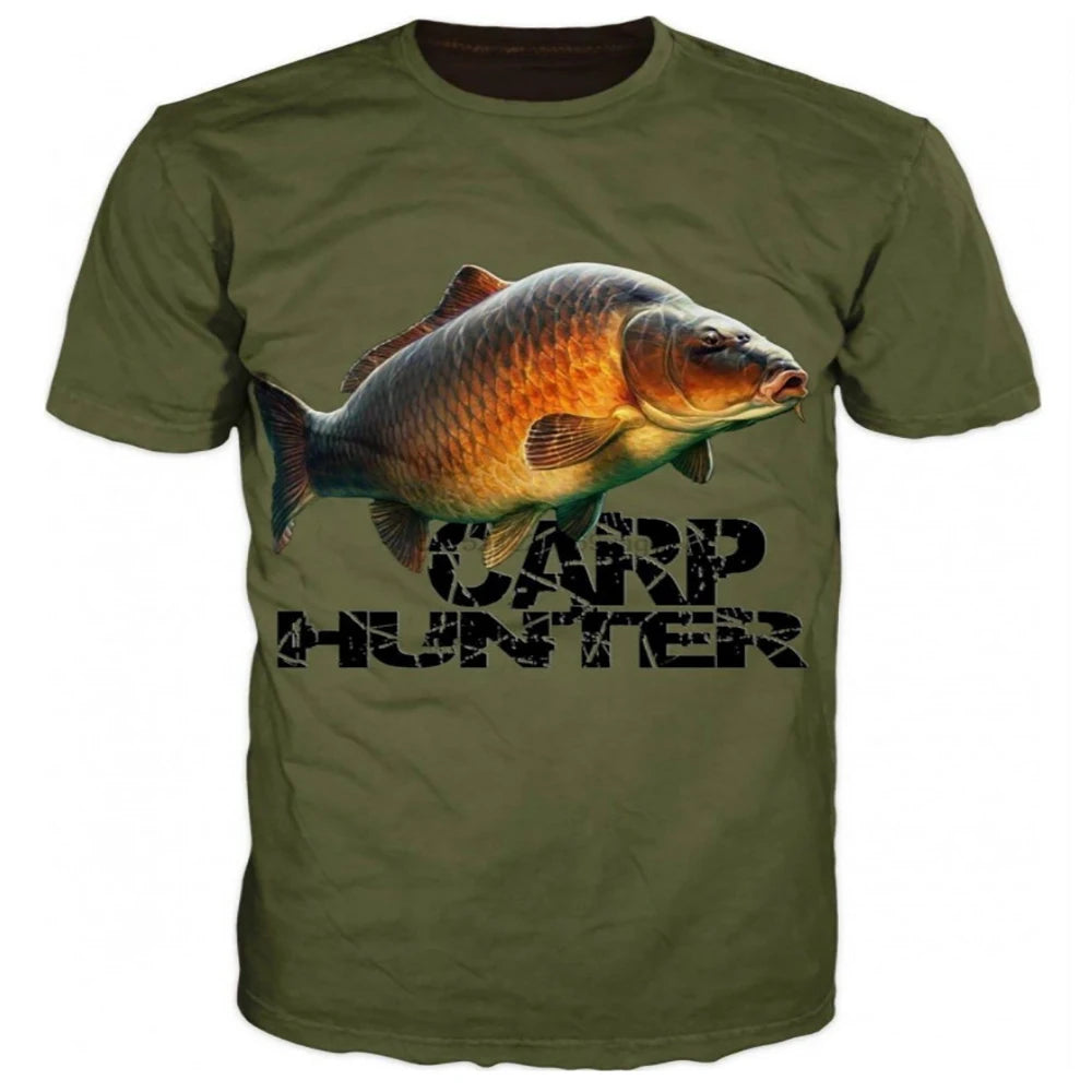 Summer Harajuku Carp Fish Print Men Women T Shirts Casual Breathable Round Neck Short Sleeve Sports Oversized T-shirts Clothing