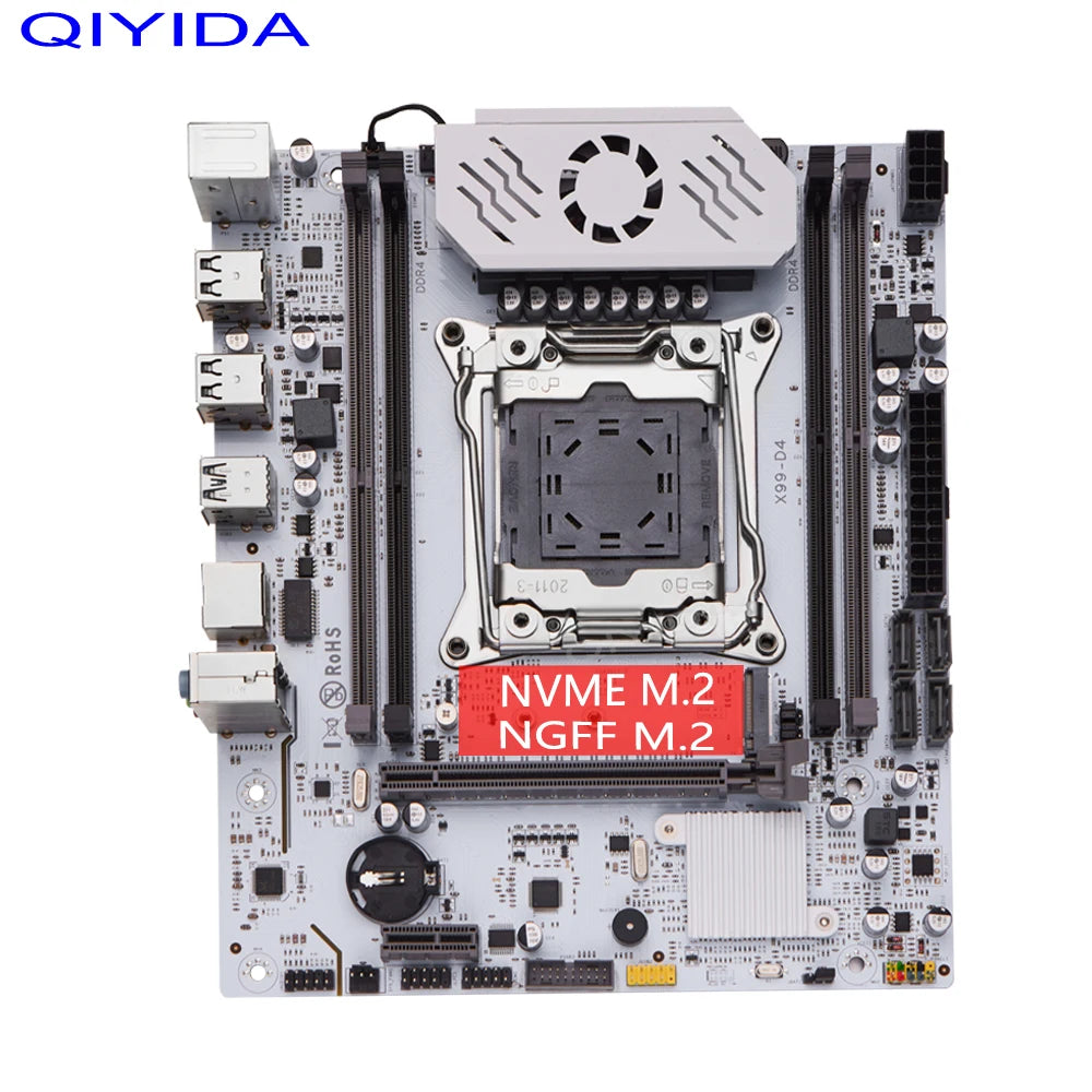 Материнская плата QIYIDA X99 D4 LGA 2011 3 со слотом M.2 Поддержка чипа X99 C612 DDR4 Память SATA3.0 USB3.0 PCI16X