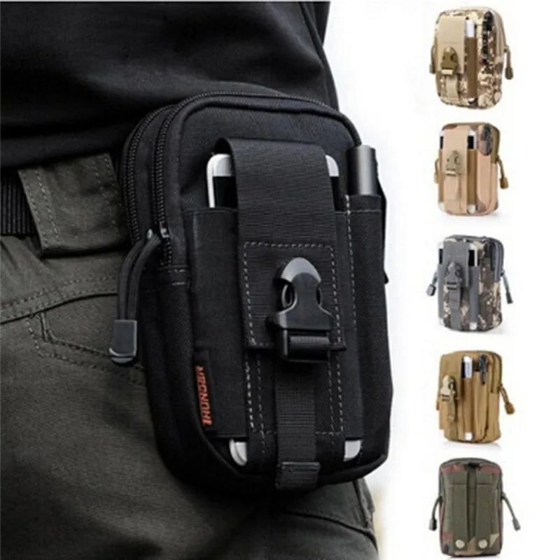 Outdoor Men Waist Pack Bum Bag Pouch Waterproof Tactical Military Sport Hunting Belt Molle Nylon Mobile Phone Bags Travel Tools